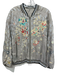 Johnny Was Size Medium Gray & multi Long Sleeve Floral Zip Front Jacket Gray & multi / Medium