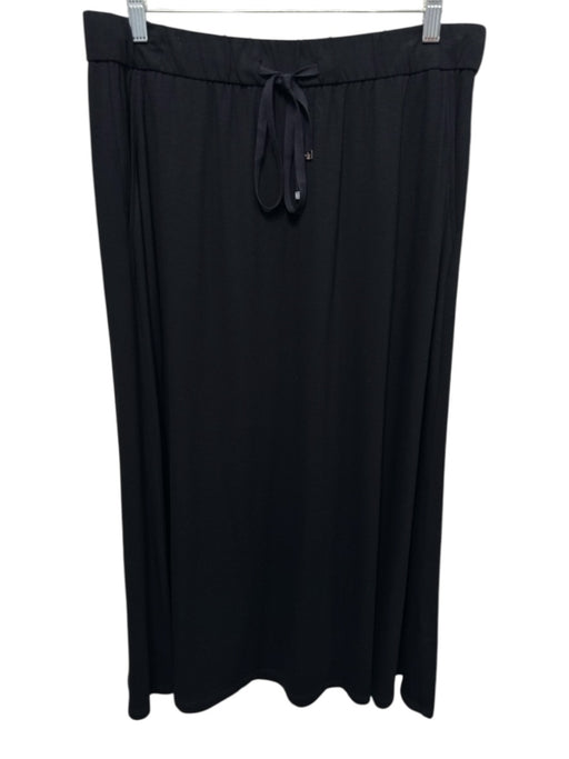 Eileen Fisher Size Medium Black Viscose Blend Elastic Drawstring Waist Skirt Black / Medium