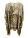 Johnny Was Size One Size Green & Multi Silk Flora & Fauna Jungle Print Top Green & Multi / One Size