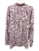 Tibi Size L White & Purple Polyester Floral City Print Long Sleeve Button up Top White & Purple / L