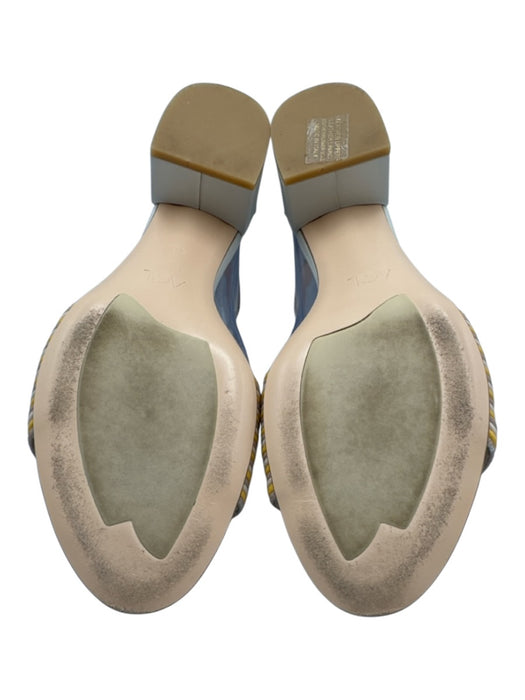 AGL Shoe Size 40 White, Yellow, Taupe Leather & Patent Leather Ankle Sandals White, Yellow, Taupe / 40