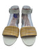 AGL Shoe Size 40 White, Yellow, Taupe Leather & Patent Leather Ankle Sandals White, Yellow, Taupe / 40