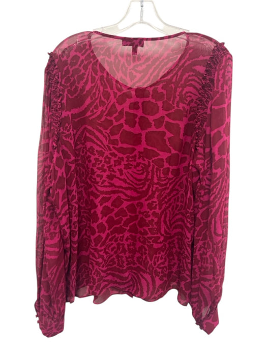 Paige Size XL Magenta Pink Print Missing Fabric Tag Animal Print Button Down Top Magenta Pink Print / XL