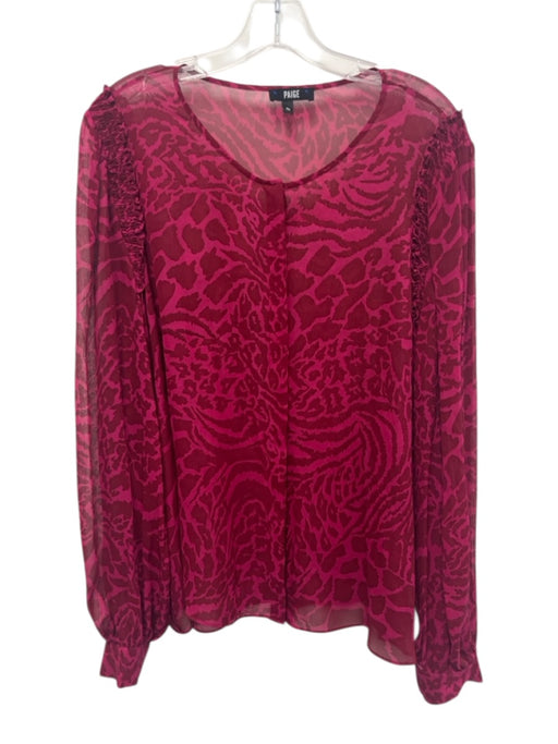 Paige Size XL Magenta Pink Print Missing Fabric Tag Animal Print Button Down Top Magenta Pink Print / XL
