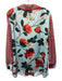Alice + Olivia Size XL Red, Blue, Green Polyester Satin Floral Long Sleeve Top Red, Blue, Green / XL
