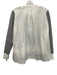 Moncler Size M Gray & White Polyester & Cotton Mesh Panel Heathered Crewneck Top Gray & White / M