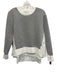 Moncler Size M Gray & White Polyester & Cotton Mesh Panel Heathered Crewneck Top Gray & White / M