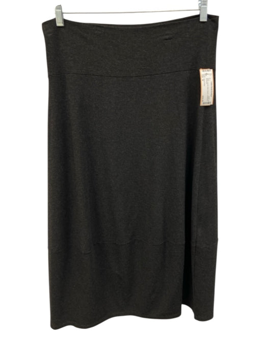 Eileen Fisher Size M Black Viscose Maxi Stretch Heathered Skirt Black / M