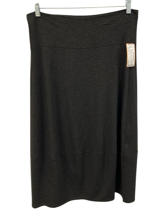 Eileen Fisher Size M Black Viscose Maxi Stretch Heathered Skirt Black / M