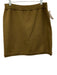 Lafayette 148 Size L Green Brown Cotton Side Zip Elastic Waist Textured Skirt Green Brown / L