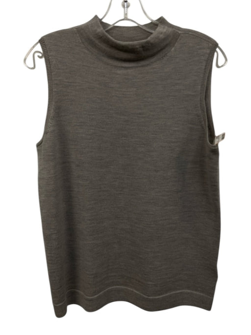 Lafayette 148 Size L Grey Wool Sleeveless Heathered Tank Top Grey / L