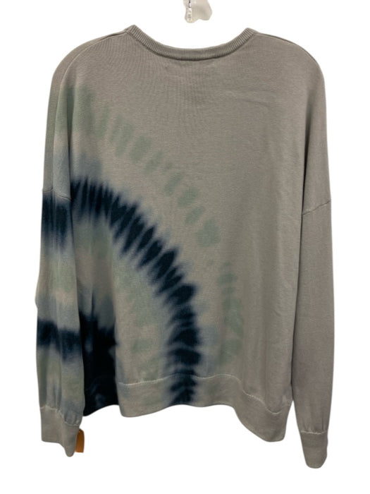 360 Cashmere Size L Grey & Navy Cotton & Cashmere Long Sleeve Tye Dye Sweater Grey & Navy / L