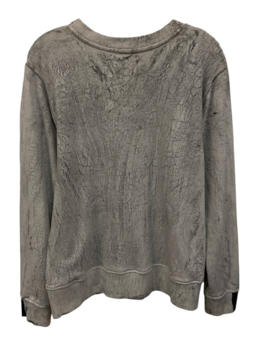 Aiko Size M Light & Dark Gray Cotton & Polyester Long Sleeve Print Sweater Light & Dark Gray / M