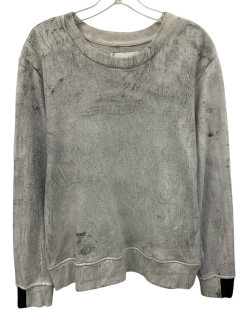 Aiko Size M Light & Dark Gray Cotton & Polyester Long Sleeve Print Sweater Light & Dark Gray / M