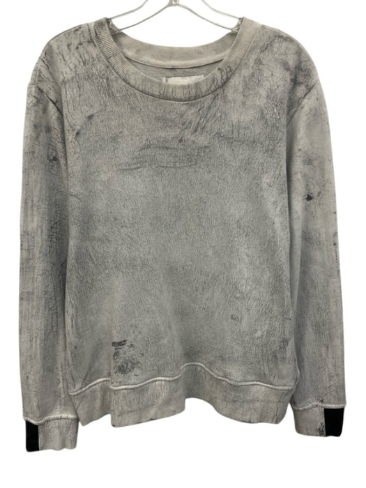 Aiko Size M Light & Dark Gray Cotton & Polyester Long Sleeve Print Sweater Light & Dark Gray / M