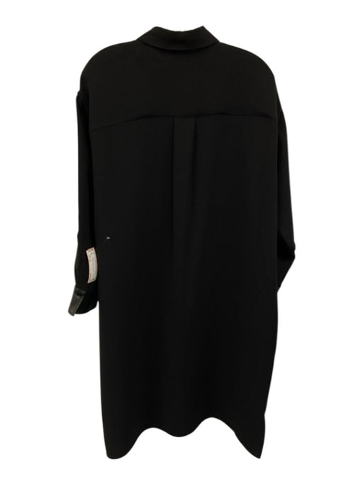 Vince Size XL Black Polyester Long Sleeve Button Up Pockets Collar Dress Black / XL