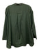 Lafayette 148 Size M Green Cotton Blend Long Sleeve Split Neck One Button Top Green / M