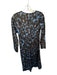Mango Size 4 Black & Blue Polyester Long Sleeve Tie Dye Maxi Dress Black & Blue / 4