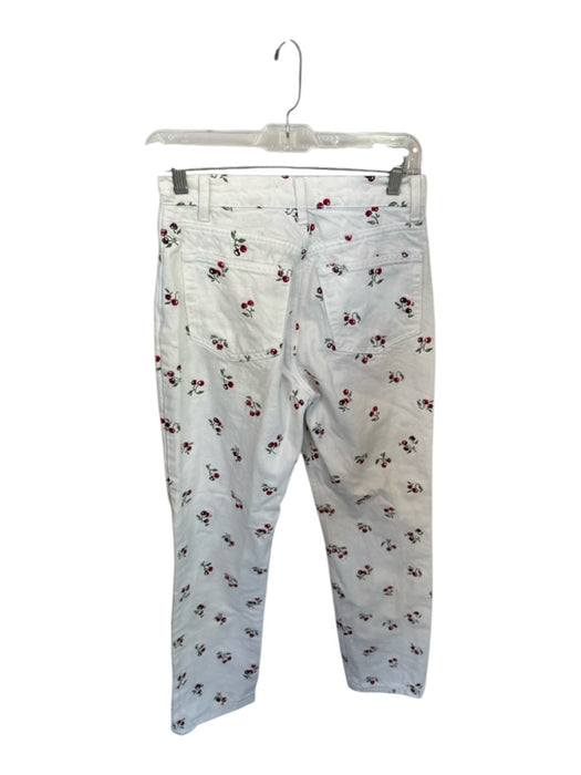 Reformation Jeans Size 26 White & Red Cotton High Waist Cherries Jeans White & Red / 26