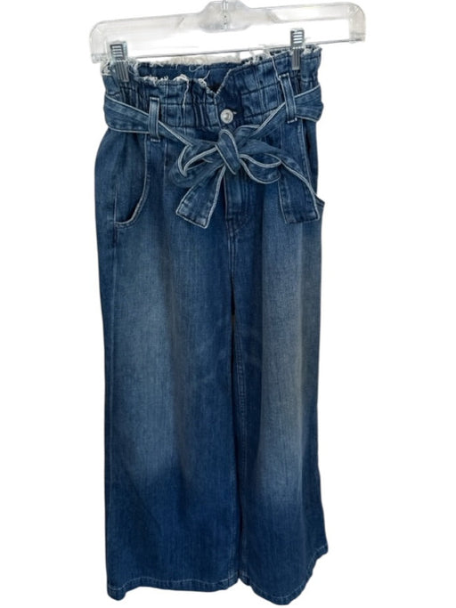 Hudson Size 25 Med Dark Wash Cotton Blend High Waist Belted Wide Leg Jeans Med Dark Wash / 25