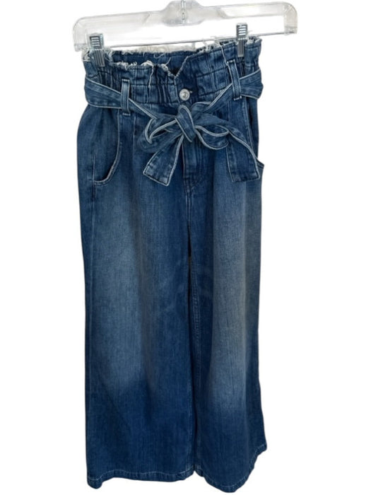 Hudson Size 25 Med Dark Wash Cotton Blend High Waist Belted Wide Leg Jeans Med Dark Wash / 25