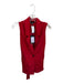 Nicole Miller Size S Red Vegan Suede Collar Buttons Sleeveless Belted Top Red / S