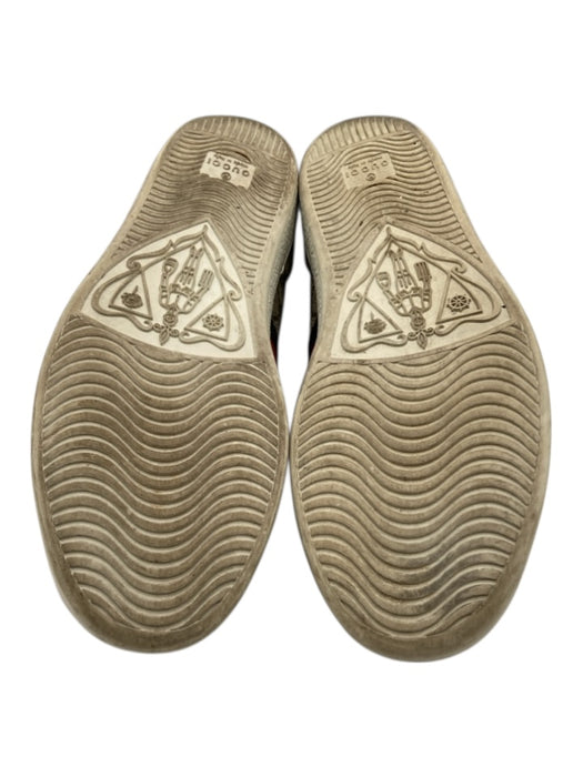 Gucci Shoe Size 38 Red, Navy, Brown Coated Canvas Lace Up Gucci Supreme Sneakers Red, Navy, Brown / 38