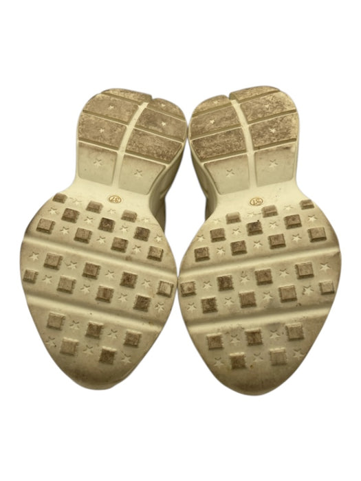 Gucci Shoe Size 37 Cream, Green, Multi Leather Lace Up Chunky Sole Sneakers Cream, Green, Multi / 37