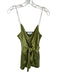 L'Academie Size M Olive Green Polyester Spaghetti Strap Buttons Front Tie Dress Olive Green / M