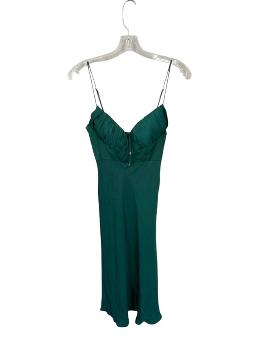 Hello Molly Size 6 Dark Green Synthetic Spaghetti Strap Cupped Full length Gown Dark Green / 6