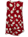 Theory Size M Red & White Silk Sleeveless Abstract Dots Wrap Detail Top Red & White / M