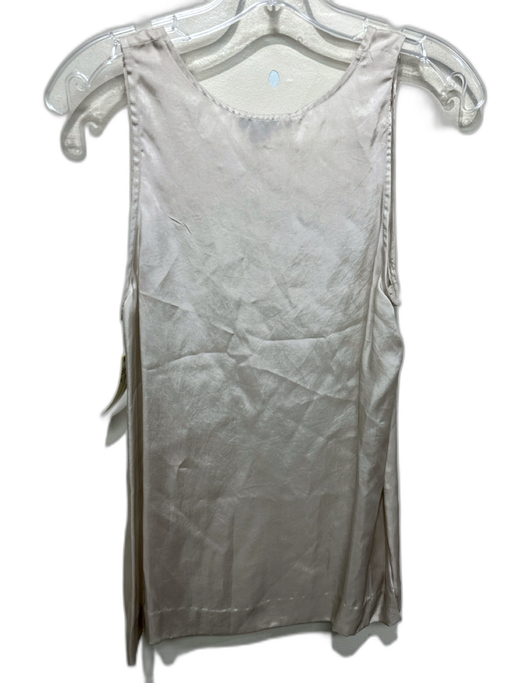 Vince Size M Champagne Beige Rayon Sleeveless Round Neck Seam Detail Tank Top Champagne Beige / M