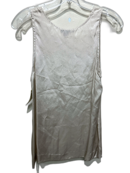 Vince Size M Champagne Beige Rayon Sleeveless Round Neck Seam Detail Tank Top Champagne Beige / M