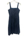 Ann Mashburn Size M Dark Blue Cotton Sleeveless Square Neck Tiered Midi Dress Dark Blue / M