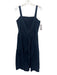 Ann Mashburn Size M Dark Blue Cotton Sleeveless Square Neck Tiered Midi Dress Dark Blue / M