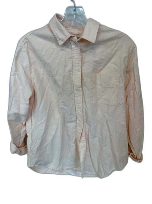 Everlane Size 6 Peach Organic Cotton Button Up & Collar Top Peach / 6