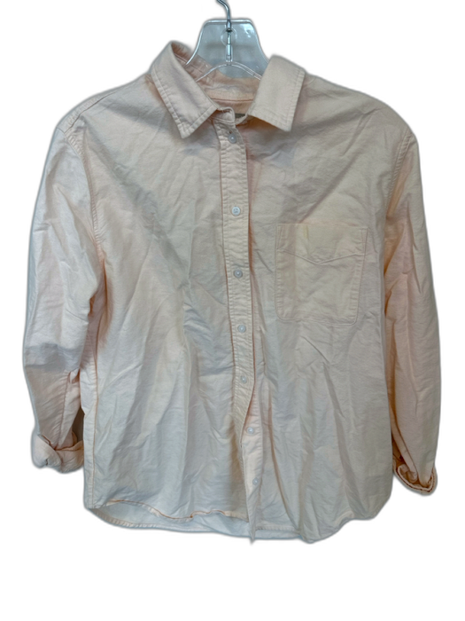 Everlane Size 6 Peach Organic Cotton Button Up & Collar Top Peach / 6