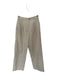 Rouje Size 38 Khaki Cotton & Linen Pleated High Waist Straight Pants Khaki / 38