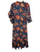 Fitzroy & Willa Size M Blue, Red, Orange Cotton Block Printed Floral Maxi Dress Blue, Red, Orange / M
