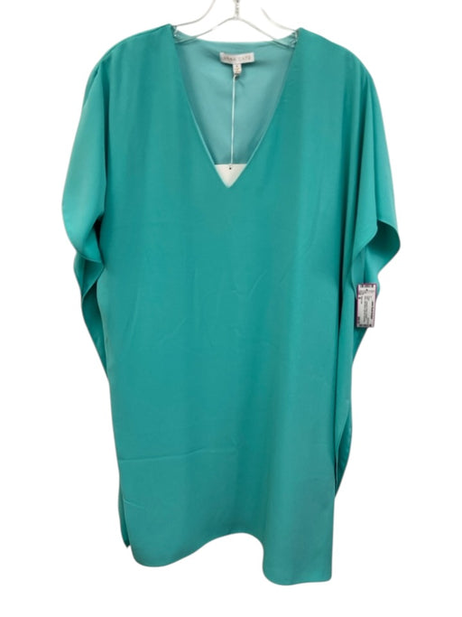 Anna Cate Size M Turquoise Green Polyester V Neck Split Sleeve split hem Dress Turquoise Green / M