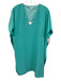 Anna Cate Size M Turquoise Green Polyester V Neck Split Sleeve split hem Dress Turquoise Green / M