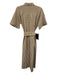 Pomander Place Size M Brown & Beige Polyester Blend Seersucker Gingham Dress Brown & Beige / M