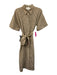 Pomander Place Size M Brown & Beige Polyester Blend Seersucker Gingham Dress Brown & Beige / M