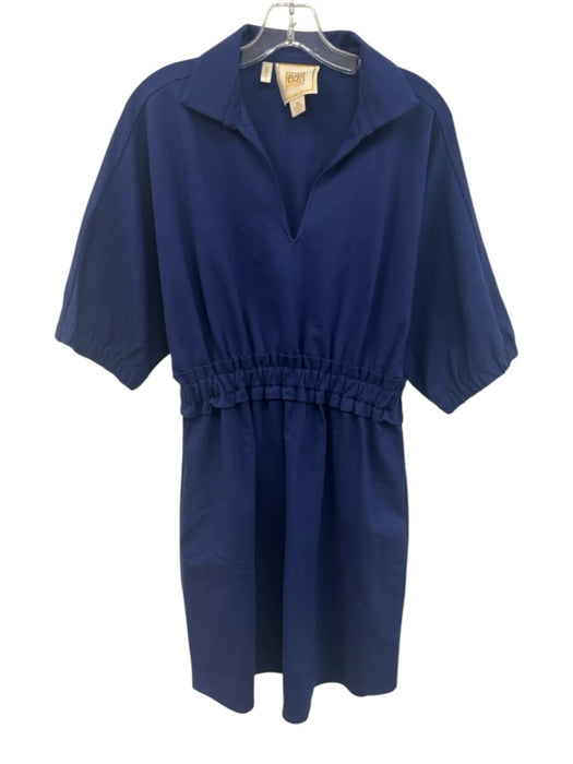 Emily McCarthy Size M Royal Blue Rayon Blend Short Sleeve Collar Dress Royal Blue / M