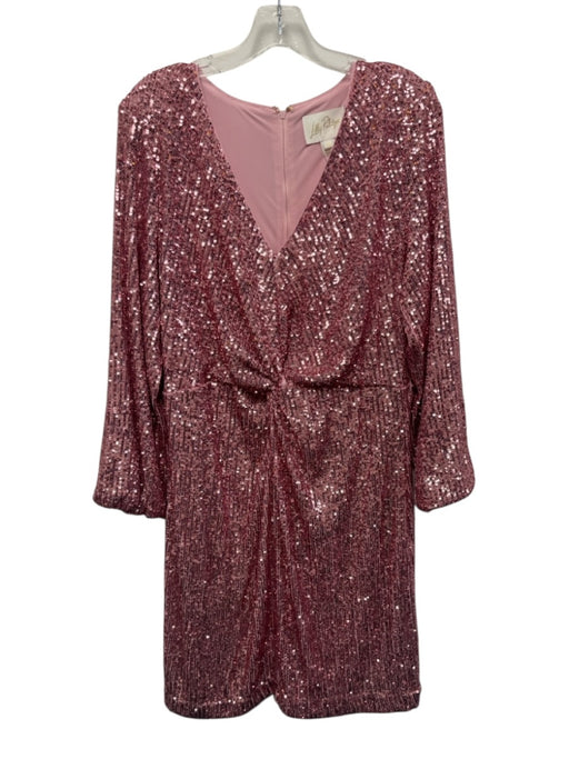 Lilly Pulitzer Size 10 Pink Polyester Blend Sequin V Neck twist waist Dress Pink / 10