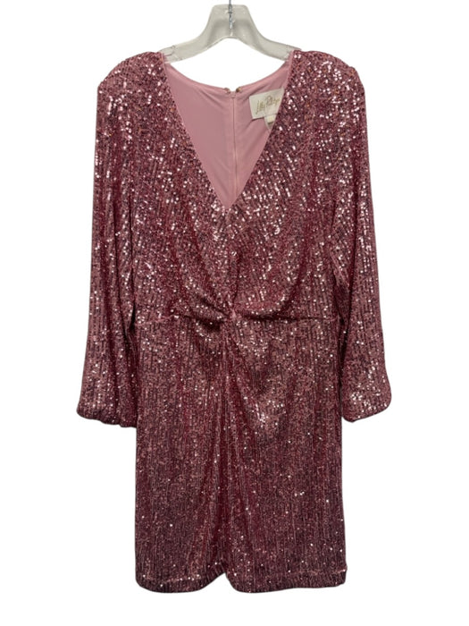 Lilly Pulitzer Size 10 Pink Polyester Blend Sequin V Neck twist waist Dress Pink / 10