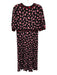 Boden Size 10 Black, Red, Pink Viscose Blend Floral Silhouette V Neck Dress Black, Red, Pink / 10