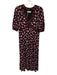 Boden Size 10 Black, Red, Pink Viscose Blend Floral Silhouette V Neck Dress Black, Red, Pink / 10