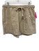Lilla P Size L Beige Cotton Drawstring Waist Button Pockets Shorts Beige / L