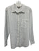 Lilla P Size L White & Blue & Pink Cotton Stripe Long Sleeve Button Down Top White & Blue & Pink / L